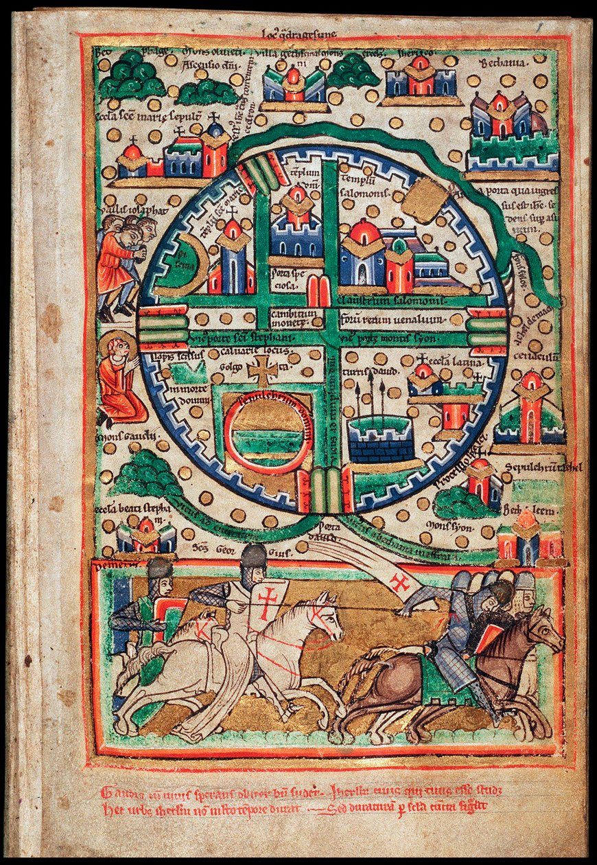 Jeruzsálem terve. Zsoltártöredék, kb 1200 alkotó: Unbekannt