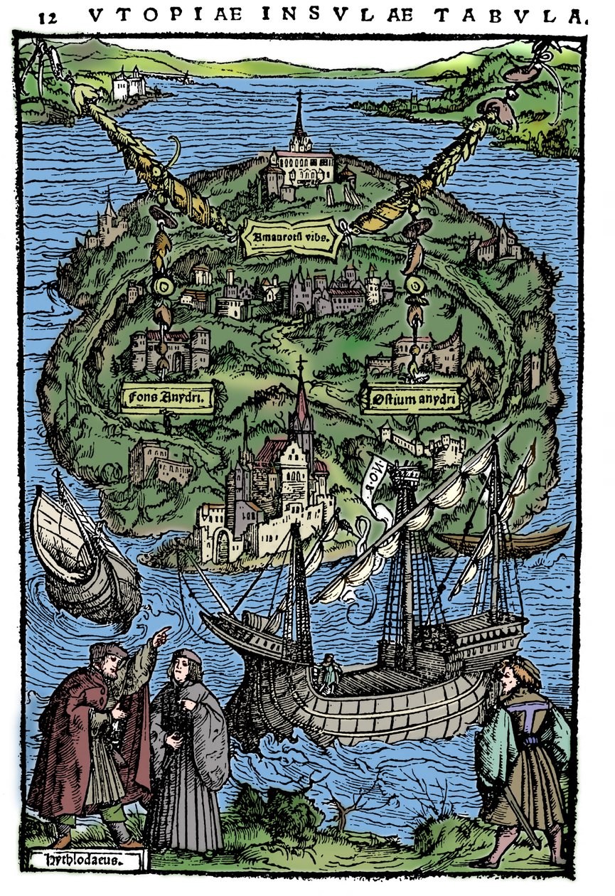 Utópia szigetének terve, 1518 alkotó: Unbekannt