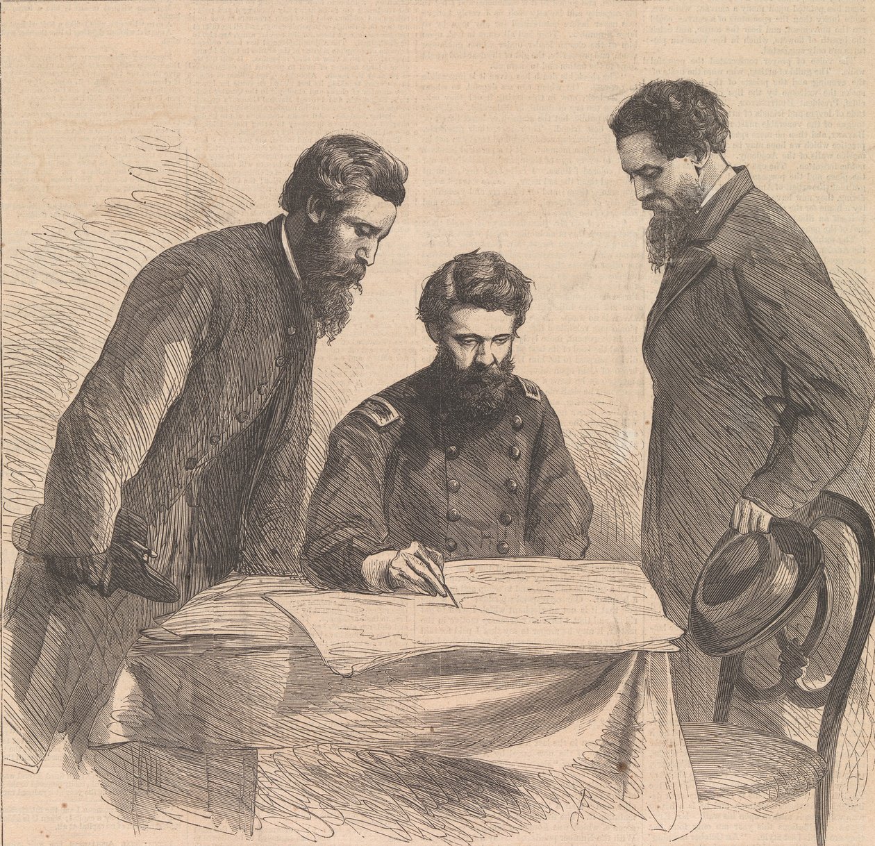 Booth és Harold elfogásának tervezése, 1865. alkotó: Unbekannt