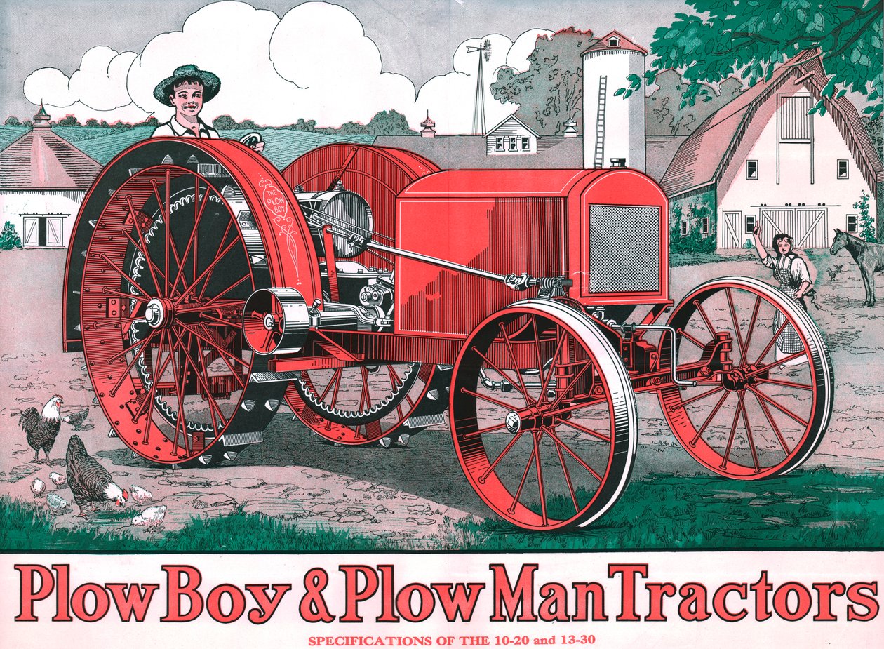 PlowBoy & PlowMan traktorok, c1916 alkotó: Unbekannt