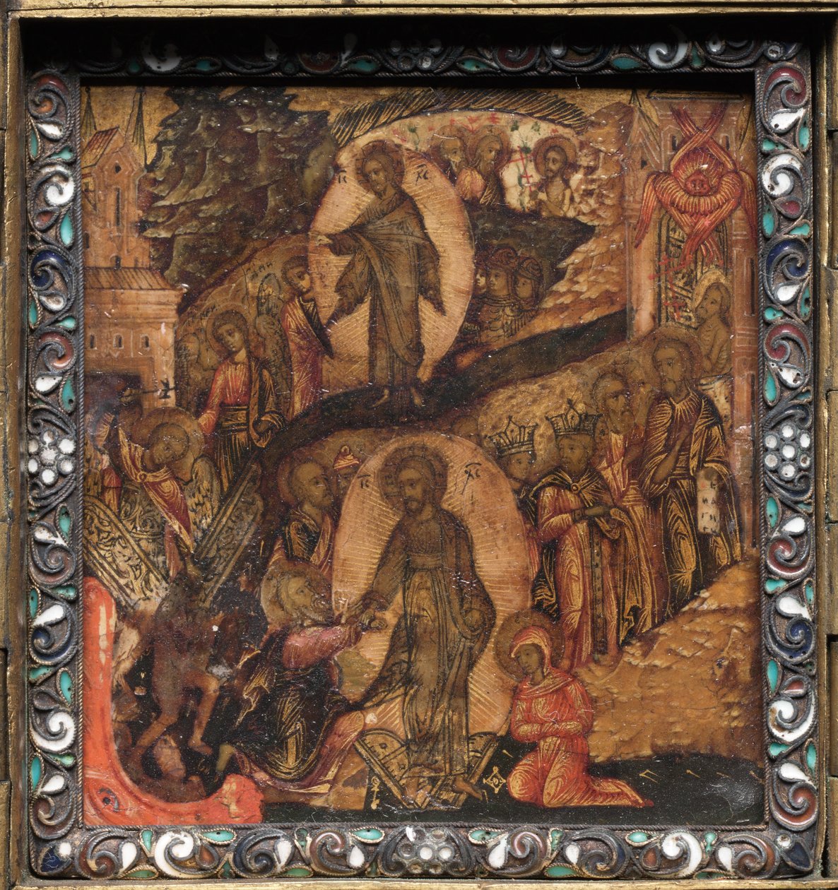 Hordozható triptichon ikon, 1600-as évek. alkotó: Unbekannt