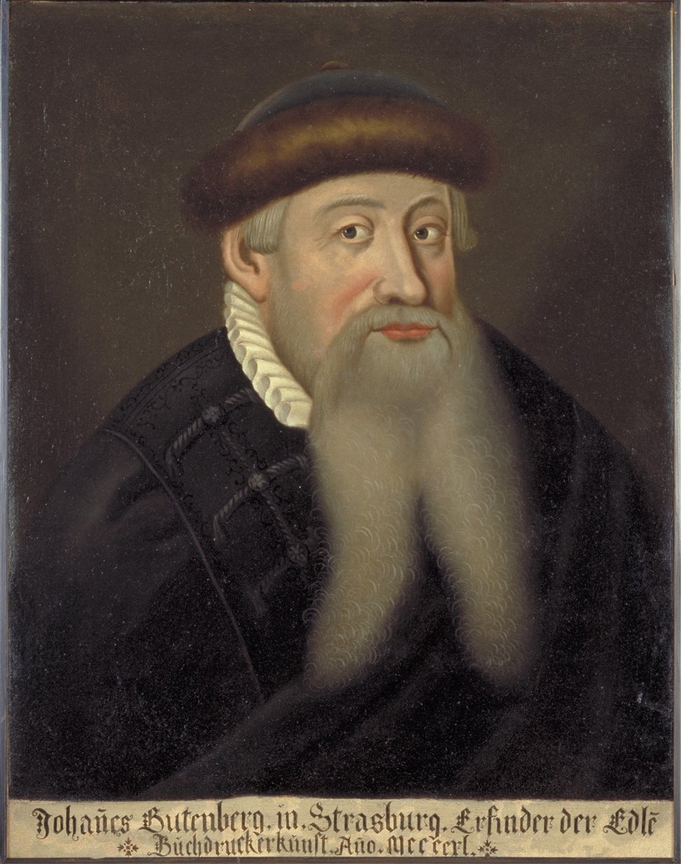 Johannes Gutenberg portréja, 17. század eleje. alkotó: Unbekannt