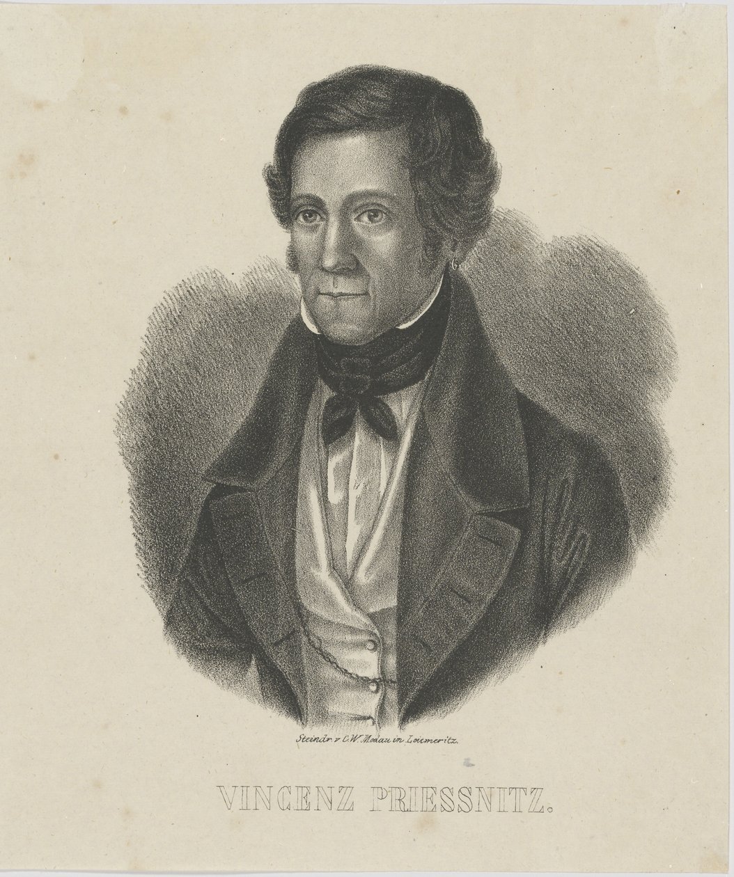 Vincenz Priessnitz portréja 1799-1851, c. 1840. alkotó: Unbekannt