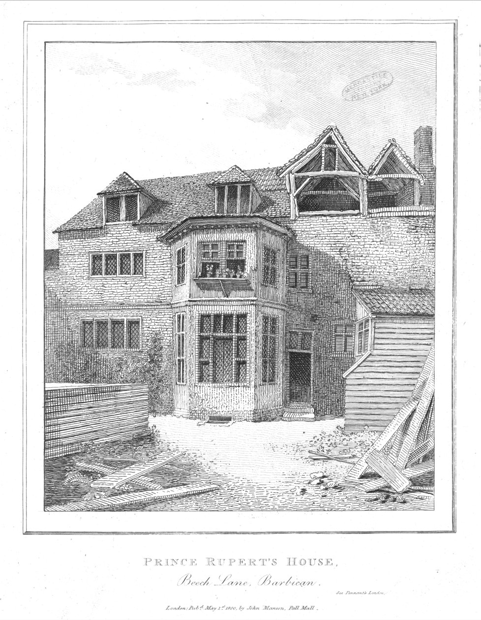 Prince Ruperts ház, Beech Lane, Barbican, 1800 alkotó: Unbekannt