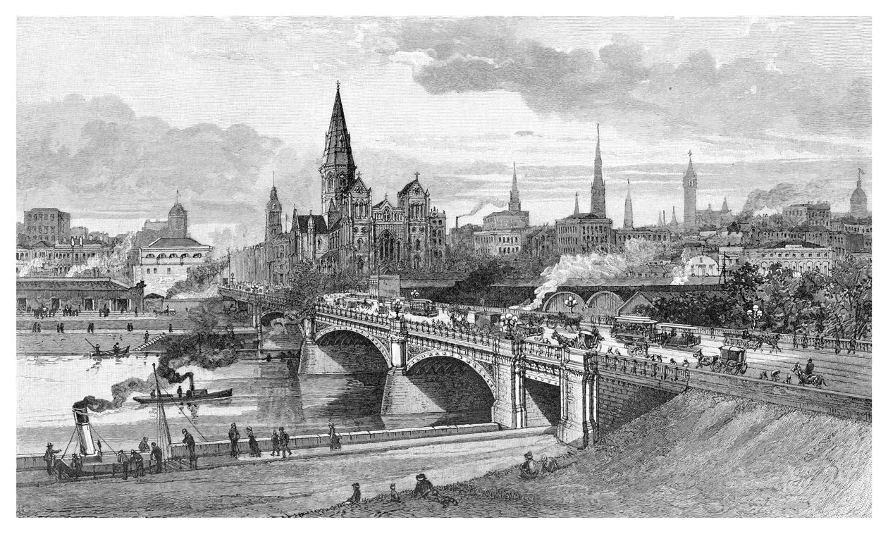 Princes Bridge, Melbourne, Victoria, Ausztrália, 1886 alkotó: Unbekannt