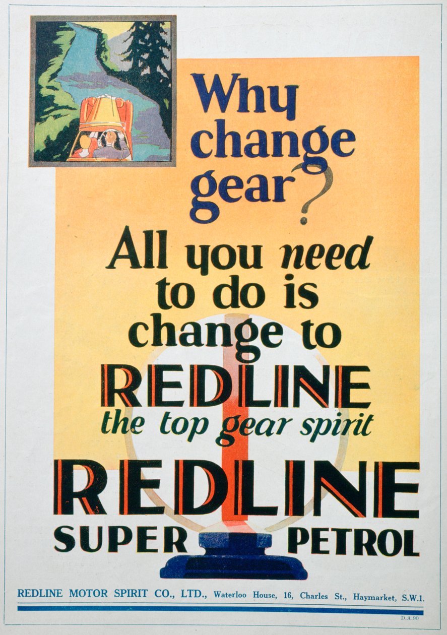Red Line benzinhirdetés, 1929 alkotó: Unbekannt