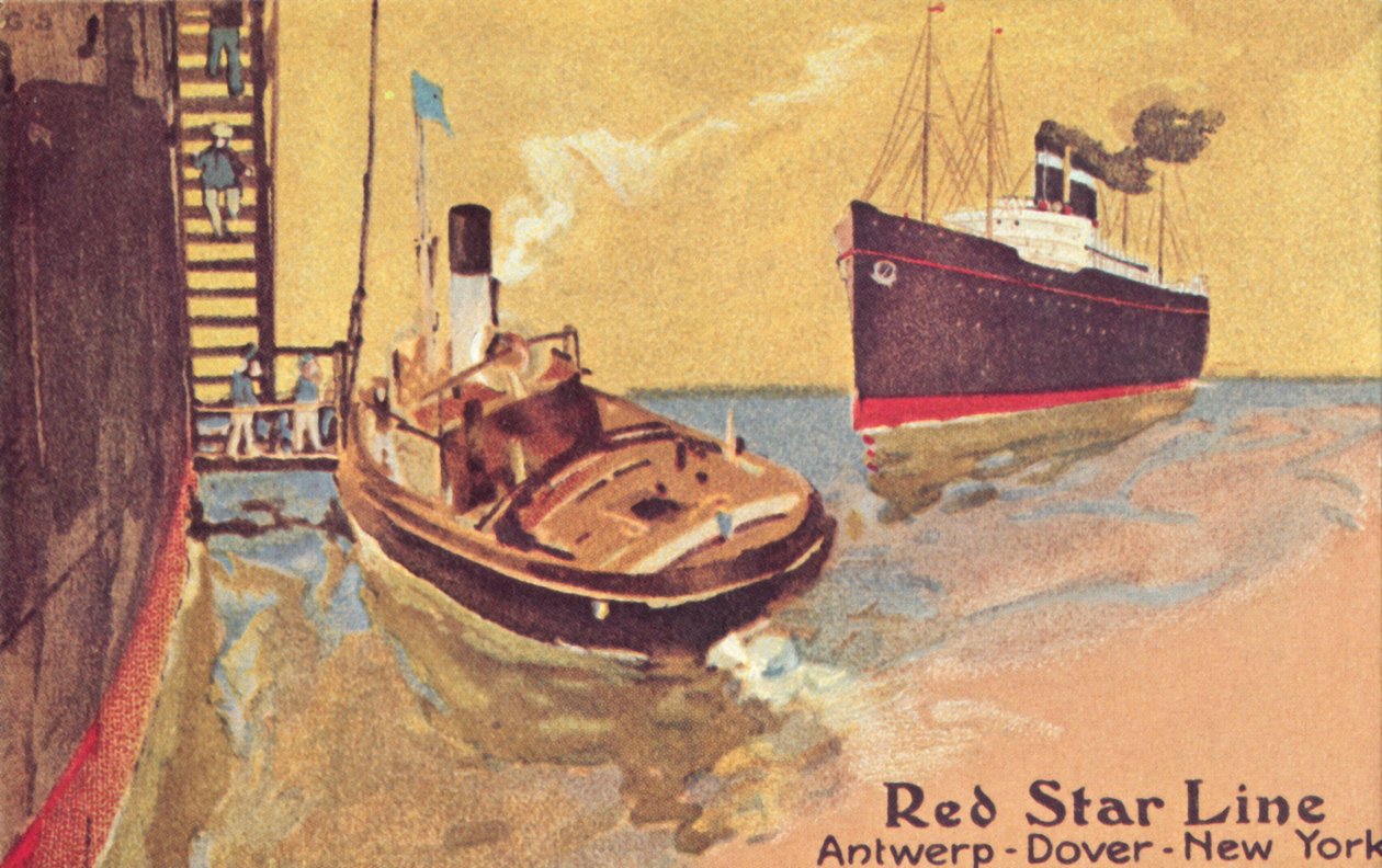 Red Star Line személyszállító hajó és tender, c1900. alkotó: Unbekannt