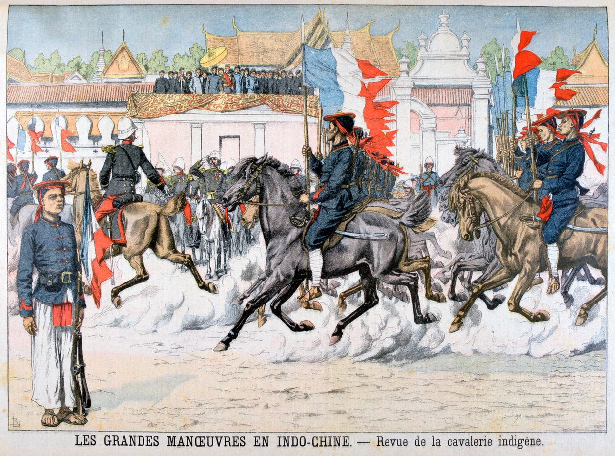 Az őslakos lovasság áttekintése, Francia Indokína, 1903 alkotó: Unbekannt