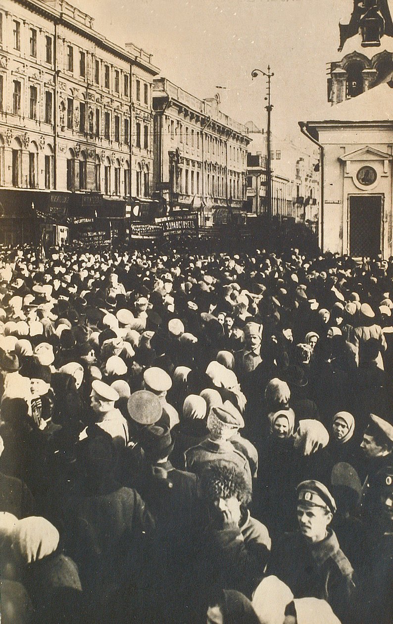 Forradalmi tömegek a Tverszkajaban, Moszkva, Oroszország, 1905-c1917 alkotó: Unbekannt