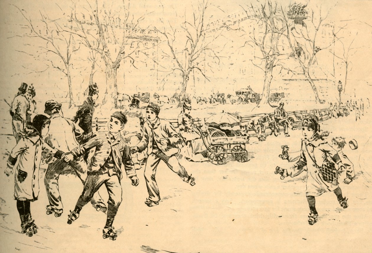 Görkorcsolya a Madison Square-en, New Yorkban, 1881. alkotó: Unbekannt