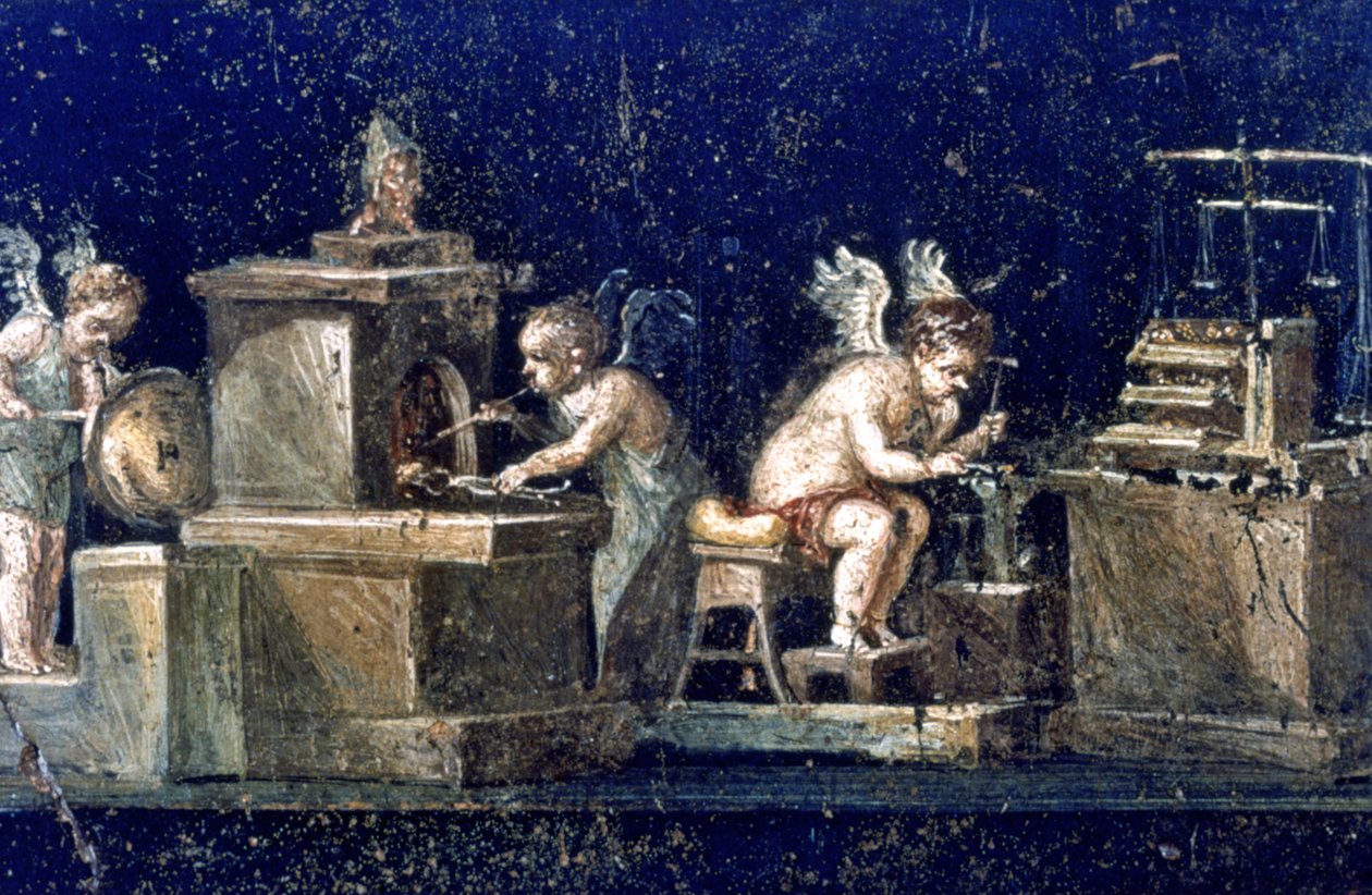 Római falfestmény, a Vettii Pompeii háza, Olaszország alkotó: Unbekannt