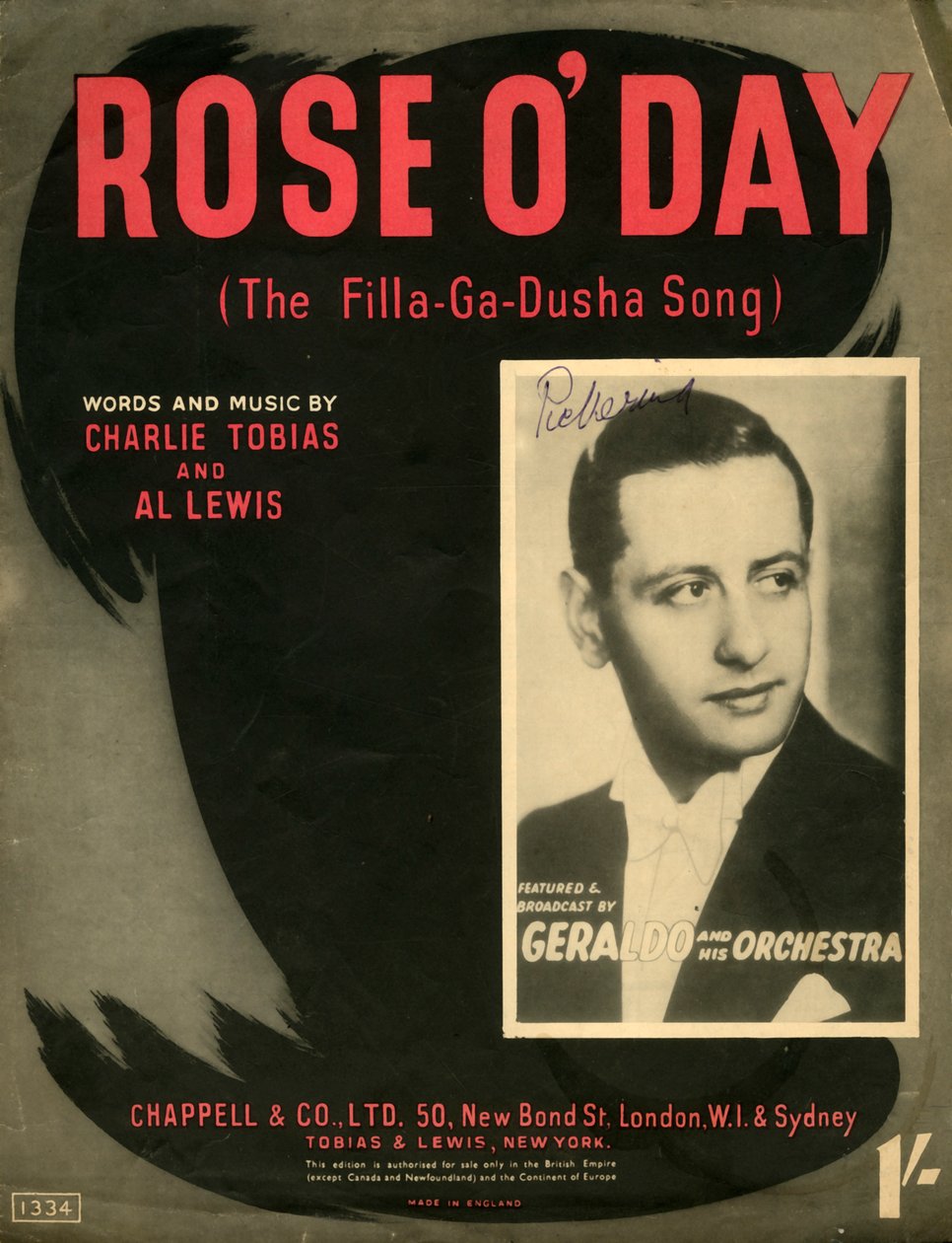 Rose ODay The Filla-Ga-Dusha Song, 1941. alkotó: Unbekannt