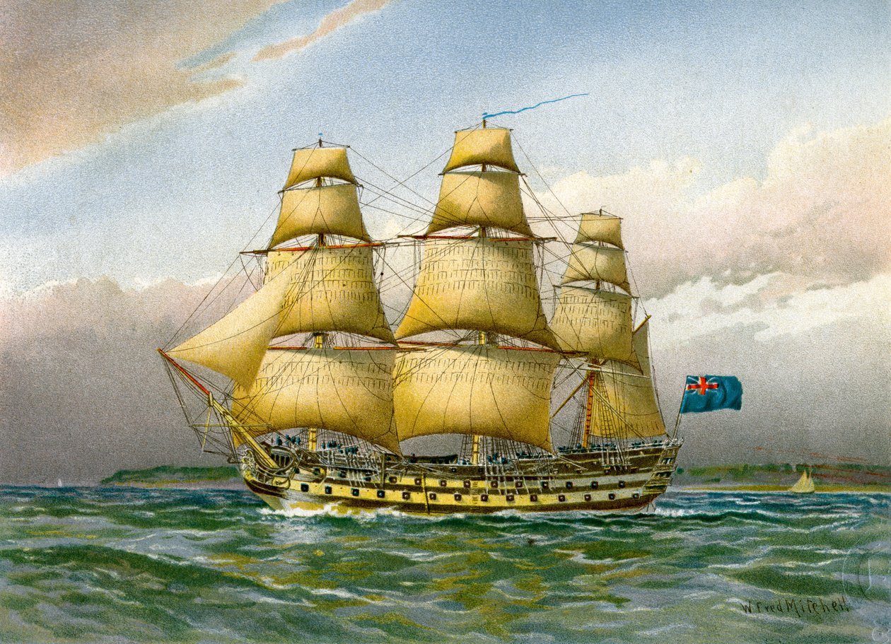 A Királyi Haditengerészet csatahajója, c1760 c1890-c1893 alkotó: Unbekannt