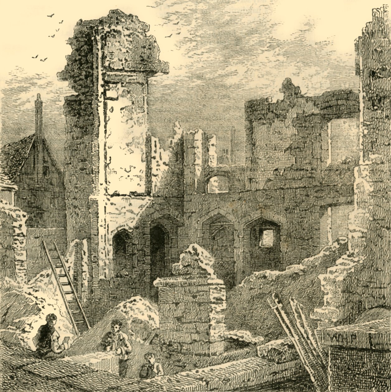 A Szent Klára kolostor romjai, 1872. alkotó: Unbekannt