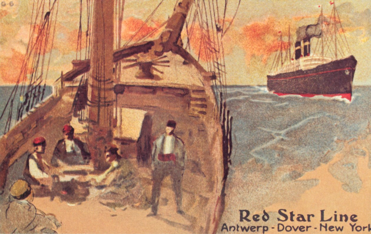 Vitorlás hajó és Red Star óceánjáró, c1900. alkotó: Unbekannt
