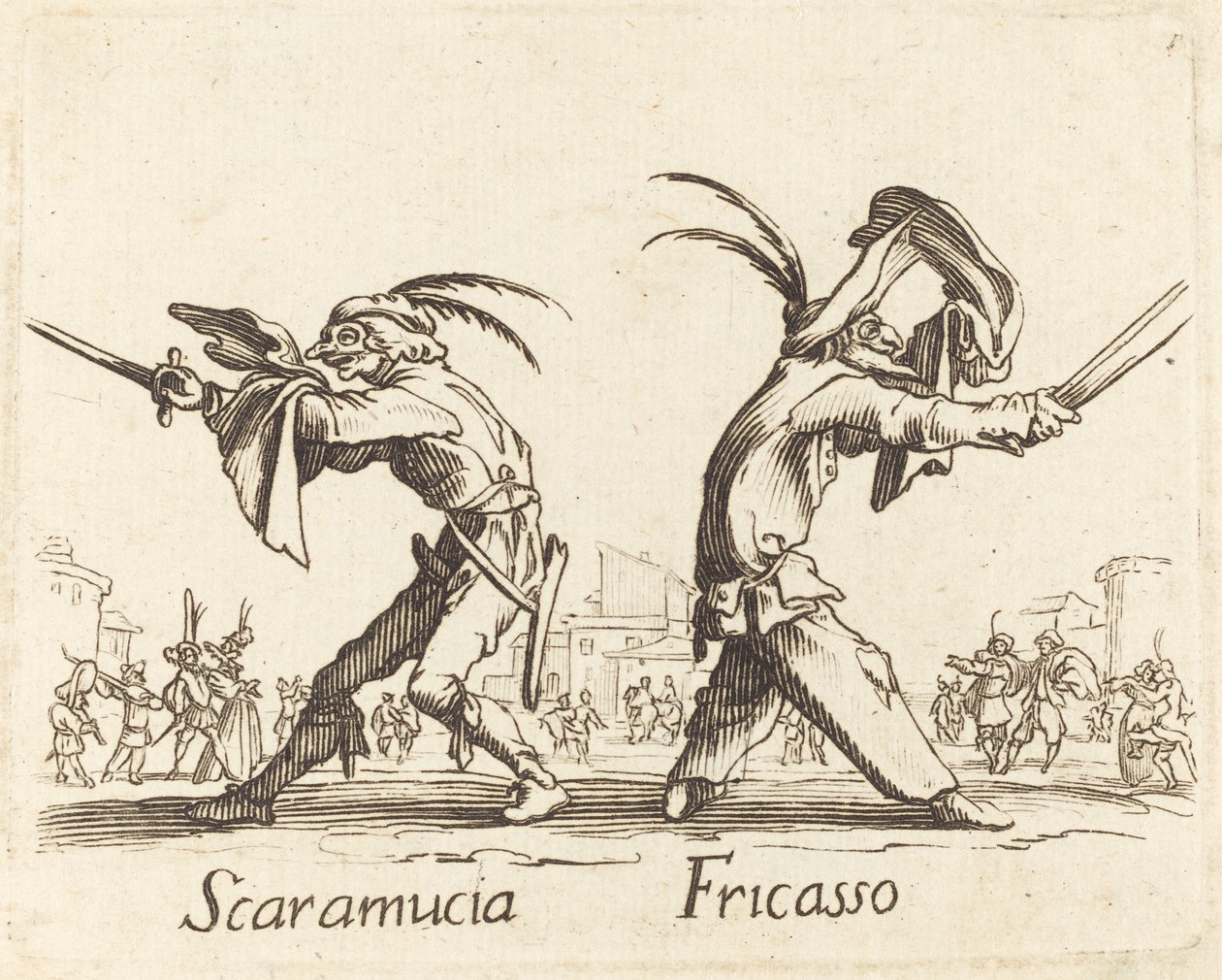 Scaramucia és Fricasso. alkotó: Unbekannt