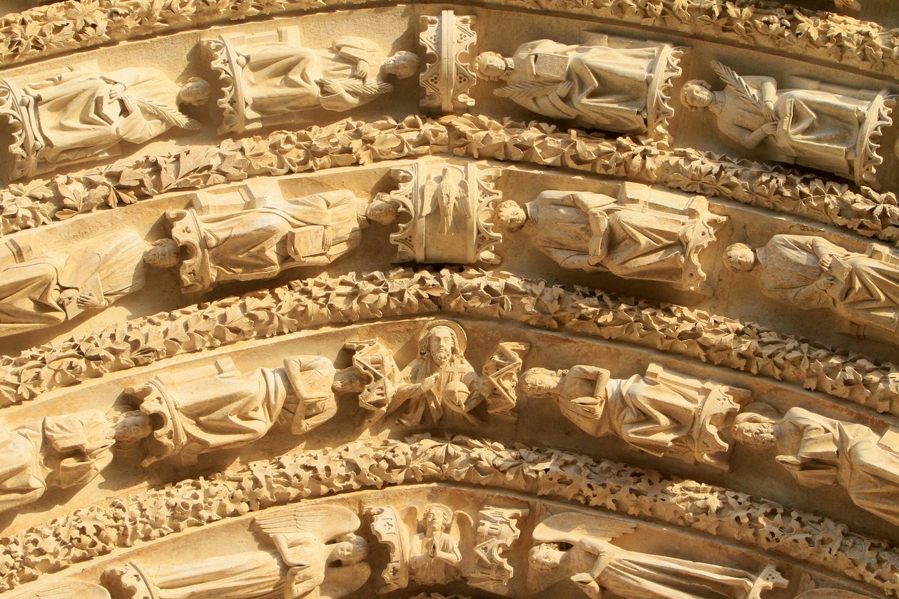 Szobrok. Szent István-székesegyház, Bourges, Franciaország alkotó: Unbekannt
