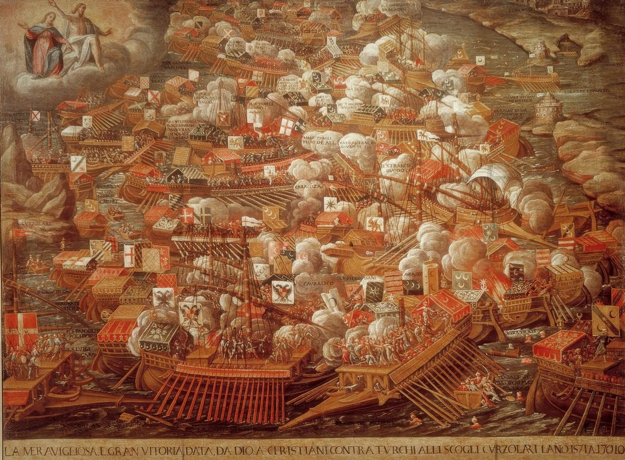 Tengerészeti csata Lepantónál 1571 / kortárs. alkotó: Unbekannt