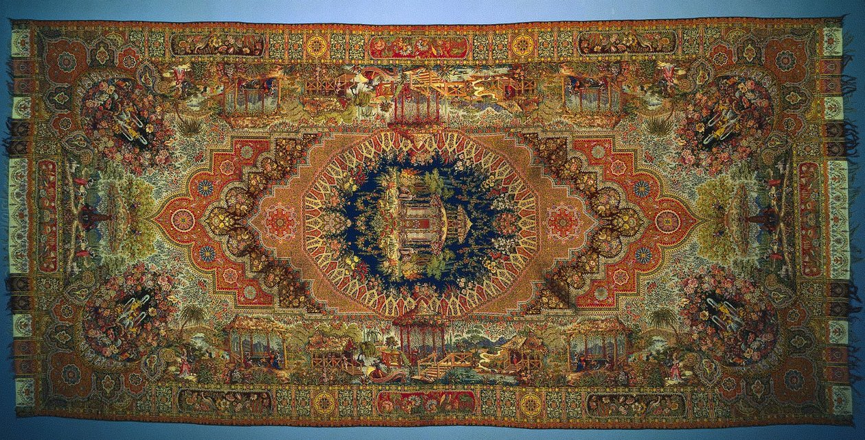 Kendő műfaji jelenetekkel, 1875-1899. alkotó: Unbekannt