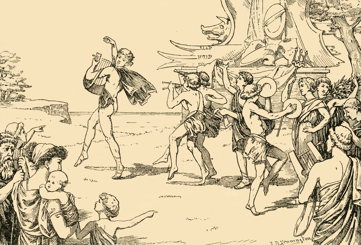 Szophoklész az Ifjúsági Kórus élén, 1890. alkotó: Unbekannt