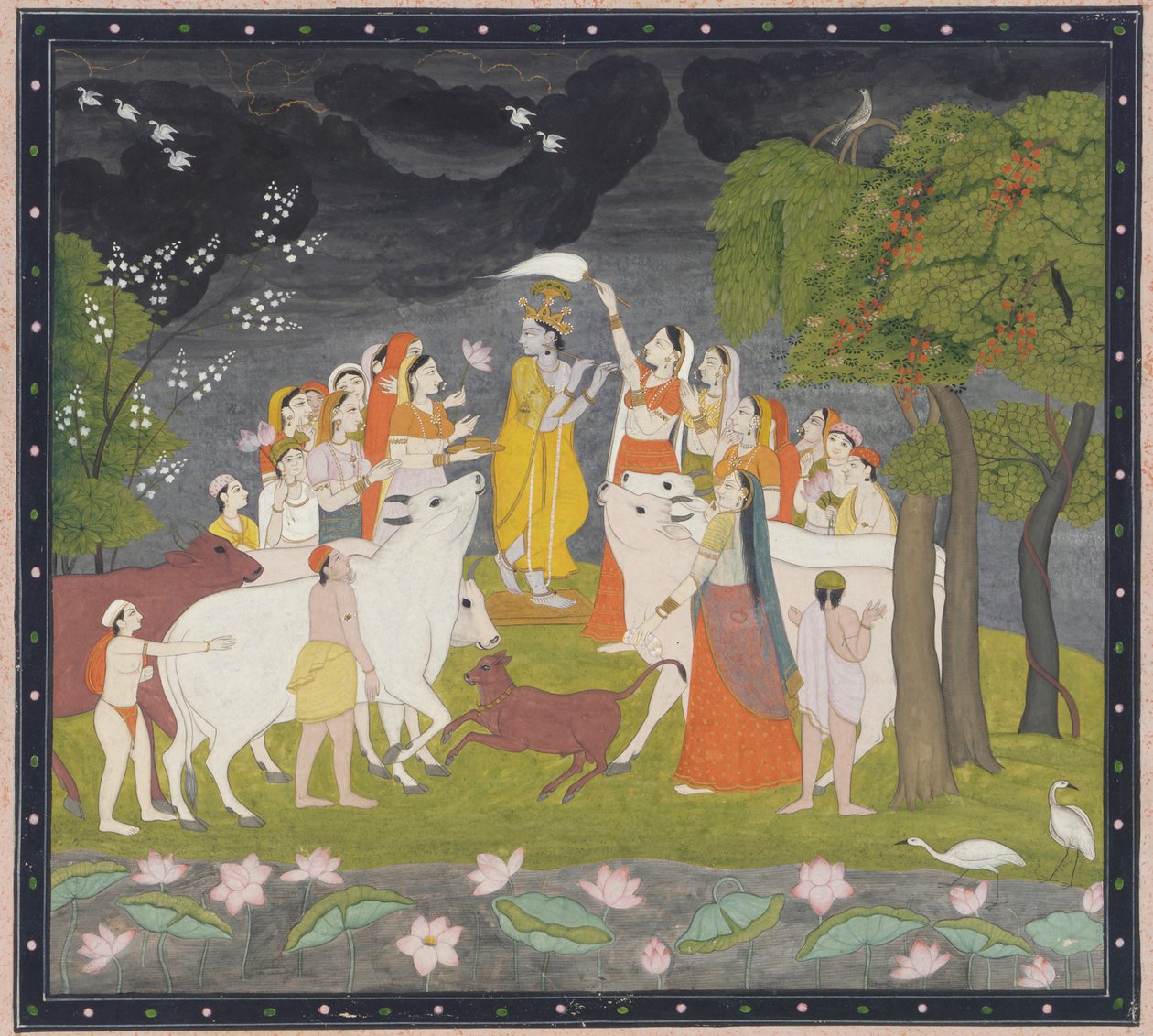 Sri Krsna fuvolával, kb. 1790-1800. alkotó: Unbekannt