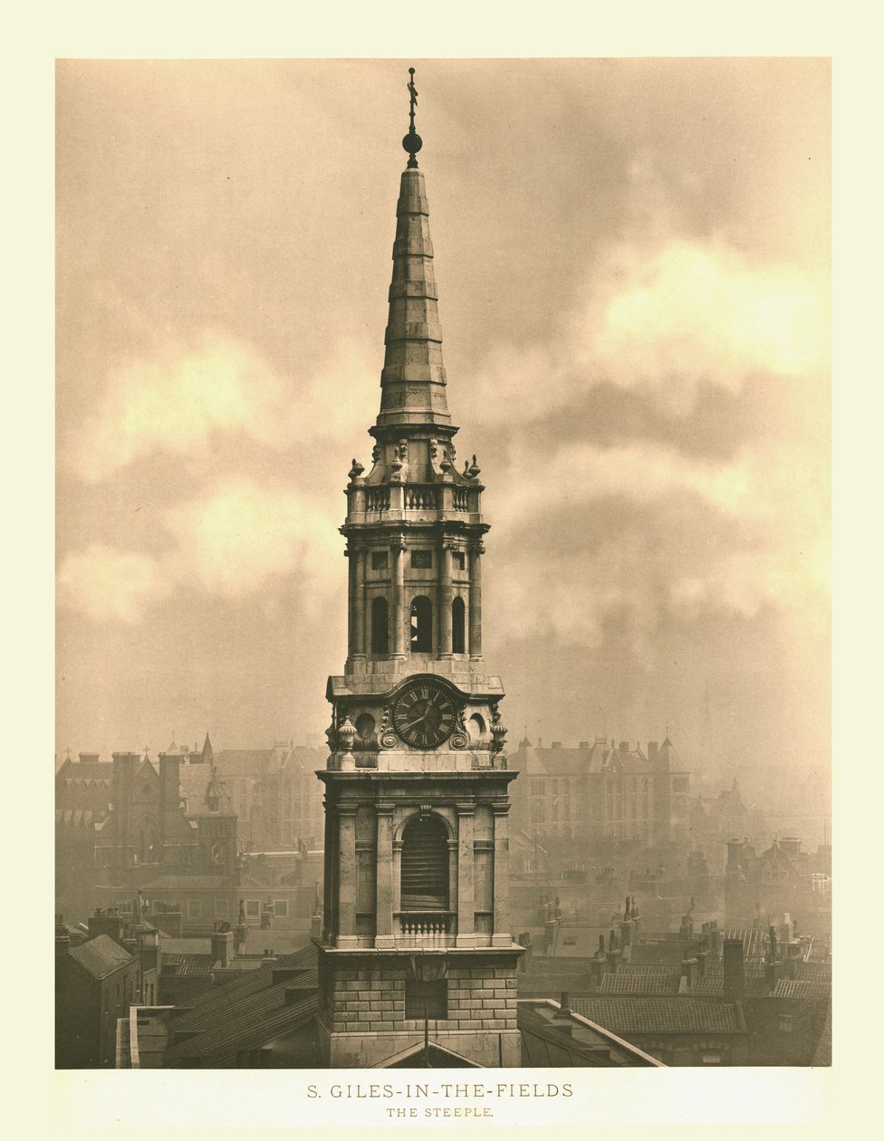 St Giles-in-the-Fields, The Steeple, 19. század közepe-vége. alkotó: Unbekannt