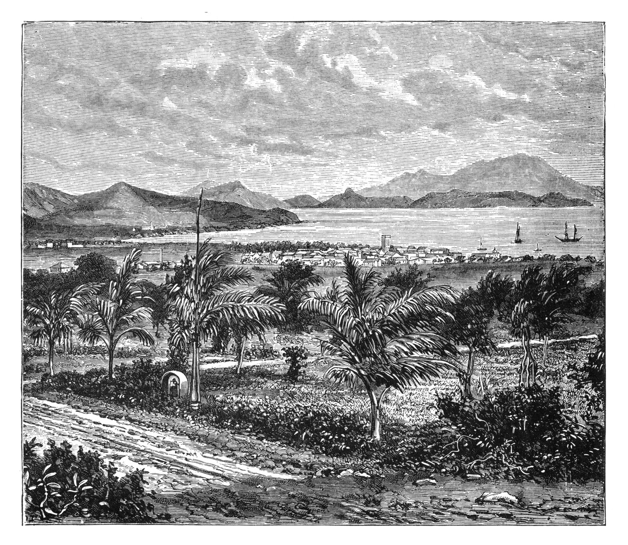 St Kitts, kilátás Nevisből, 1890 alkotó: Unbekannt
