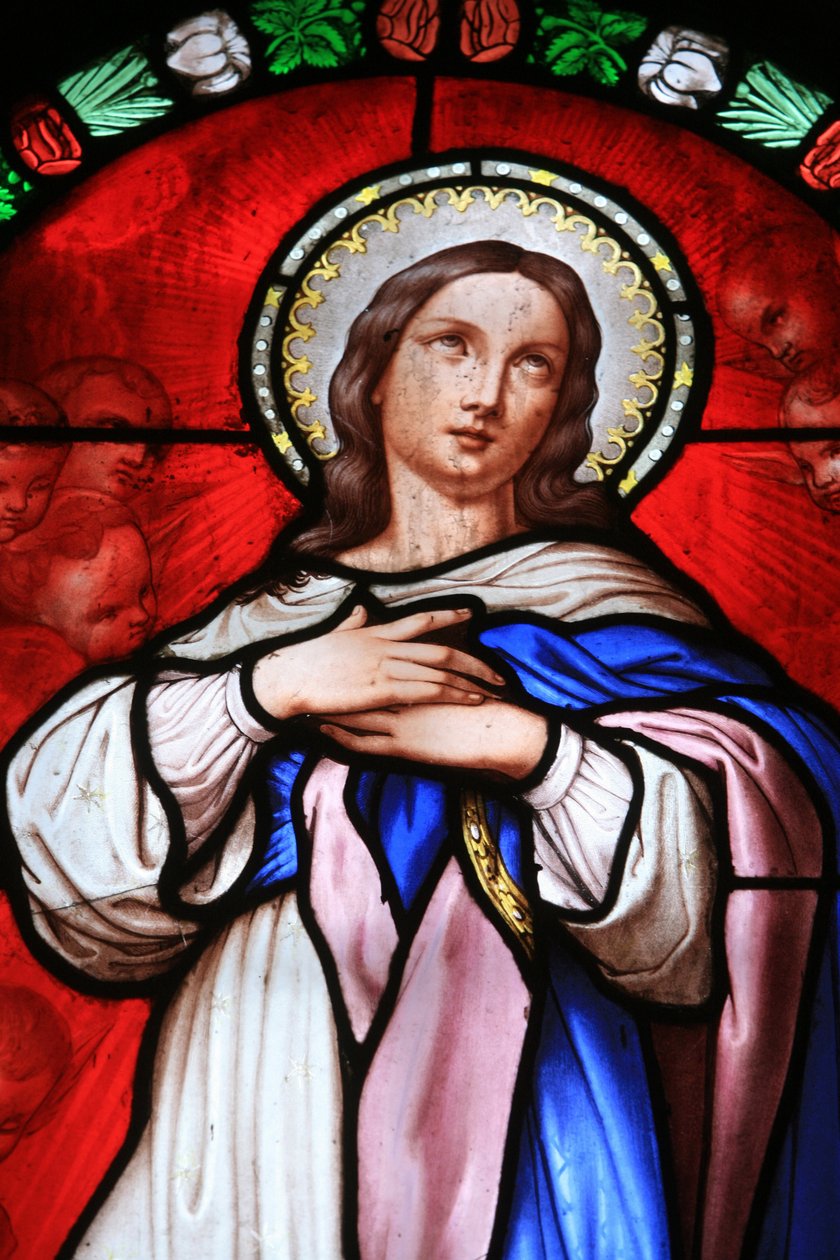 Ólomüveg ablak : Virgin Mary Beaune Franciaország alkotó: Unbekannt