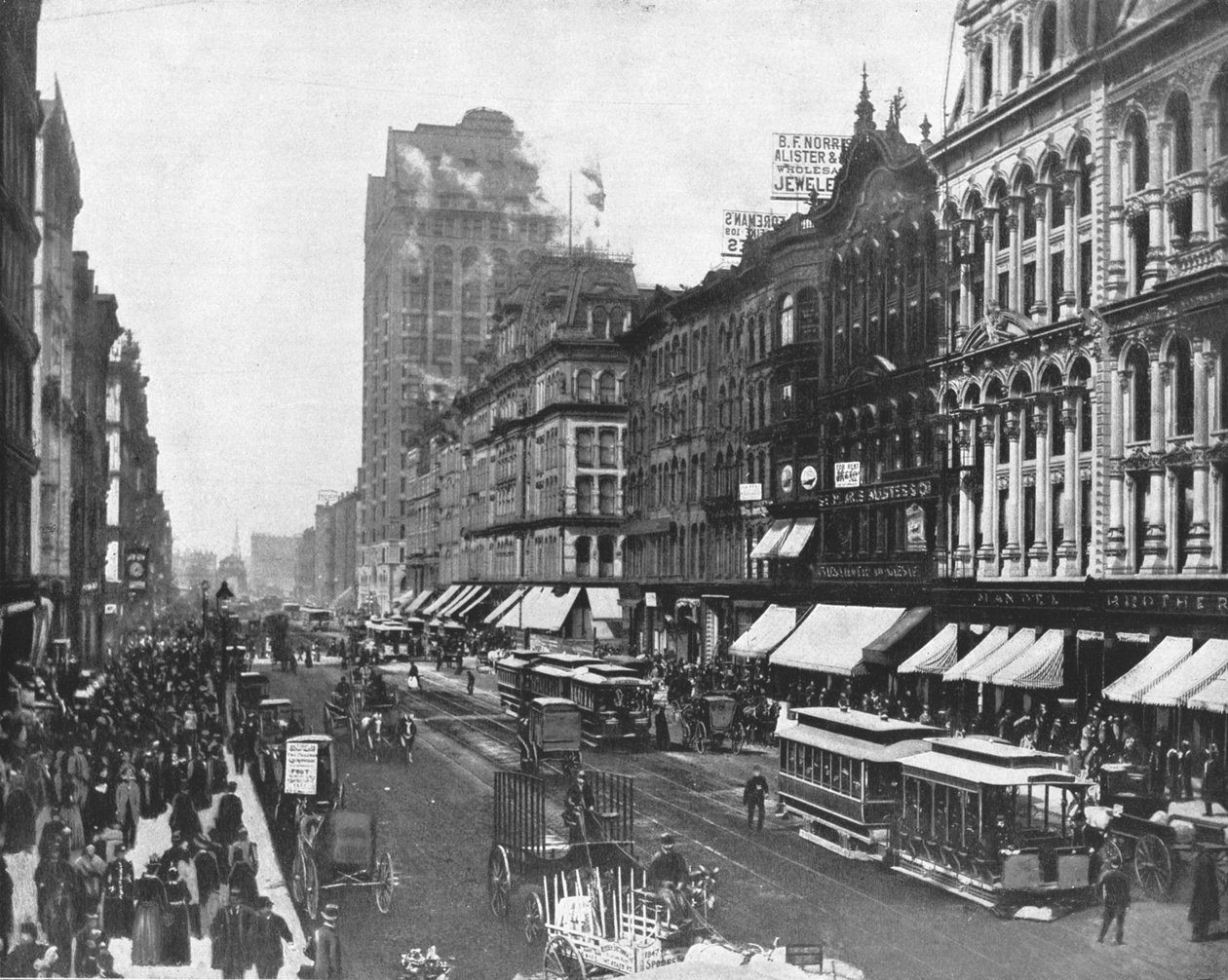 State Street, Chicago, Illinois, USA, 1900. alkotó: Unbekannt