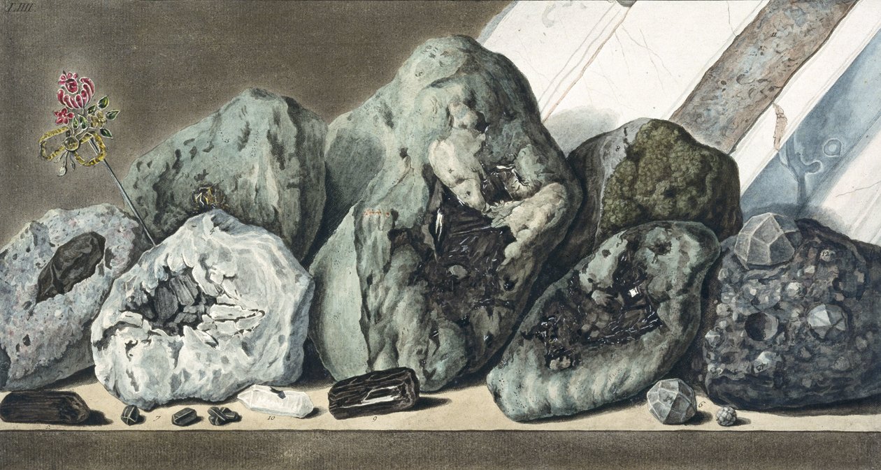 Kövek és kristályok a Vezúvról, 1770 körül alkotó: Unbekannt