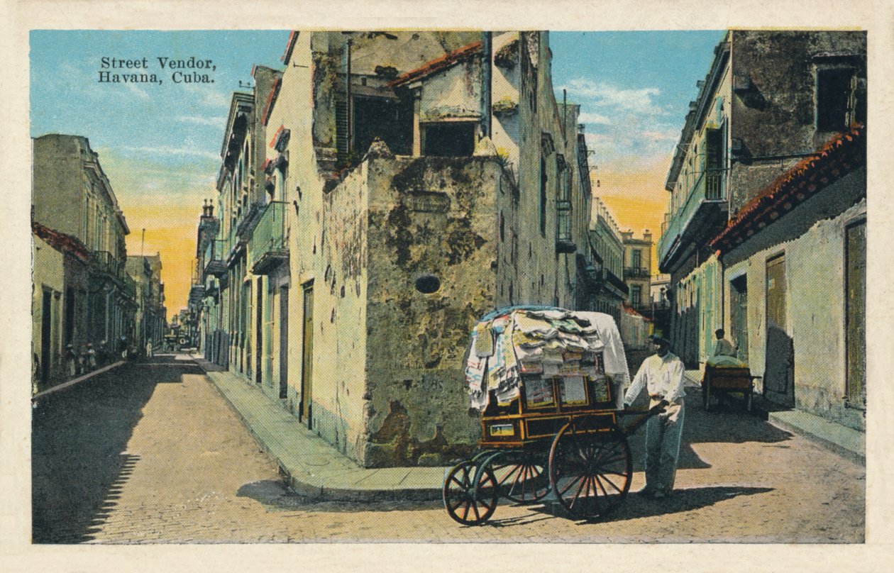 Street Vendor, Havanna, Kuba, 1938 alkotó: Unbekannt