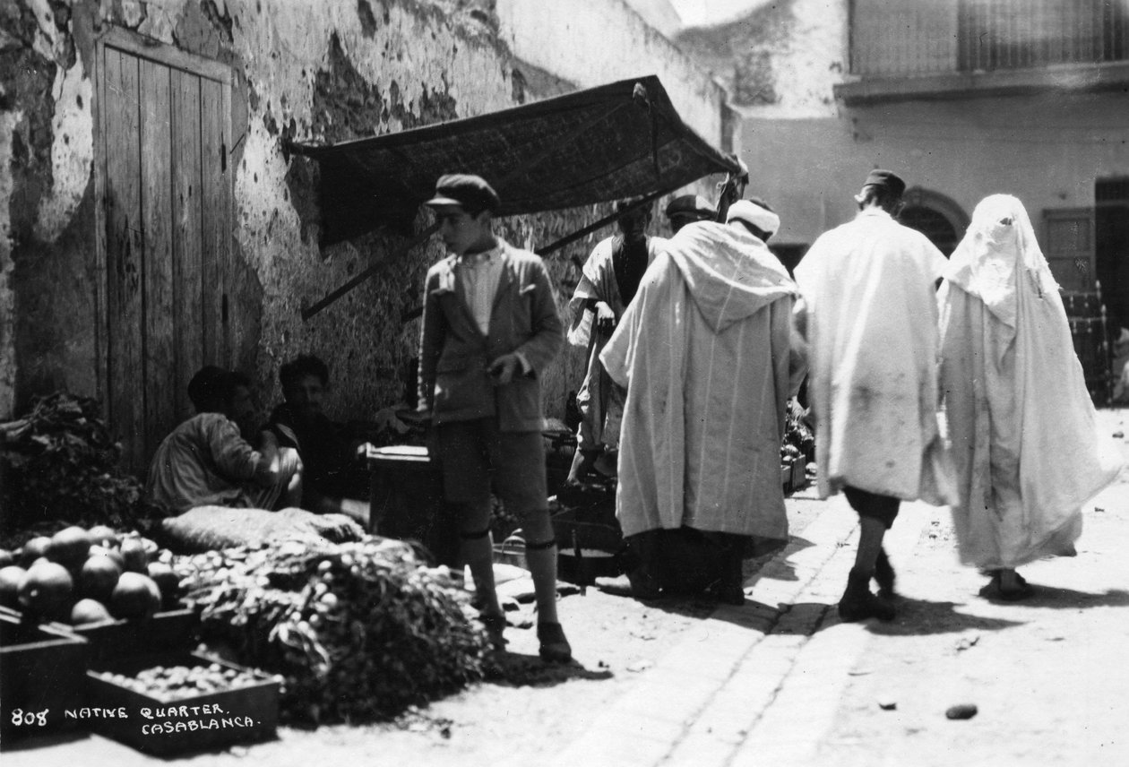 Utcai jelenet, Casablanca, Marokkó, 1920-c1930-as évek alkotó: Unbekannt