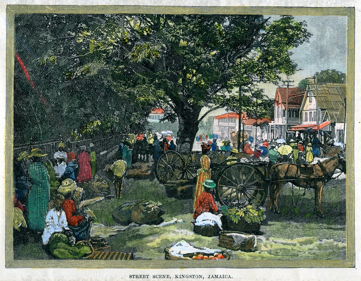 Utcai jelenet, Kingston, Jamaica, 1880 alkotó: Unbekannt