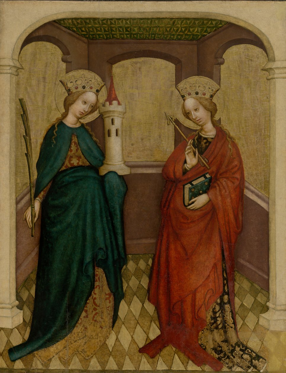 Tábla St. Barbara és St. Ursula alkotó: Unbekannt