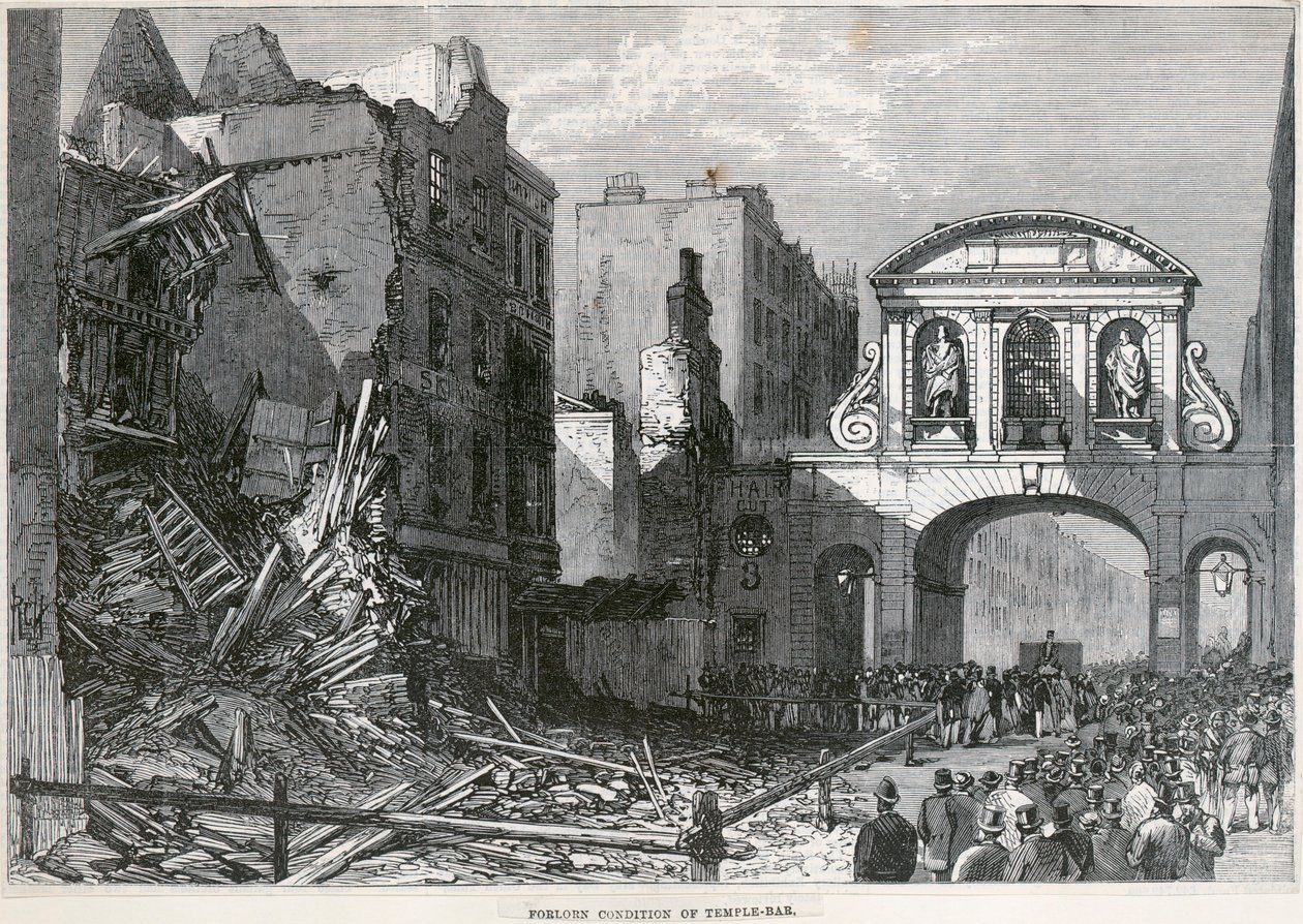 Temple Bar, London, 1877 alkotó: Unbekannt