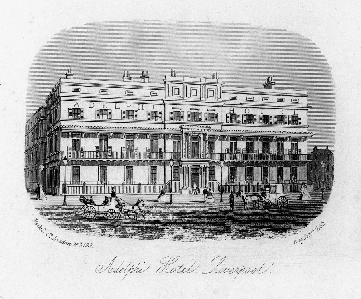 Az Adelphi Hotel, Liverpool, Merseyside, 1864 alkotó: Unbekannt