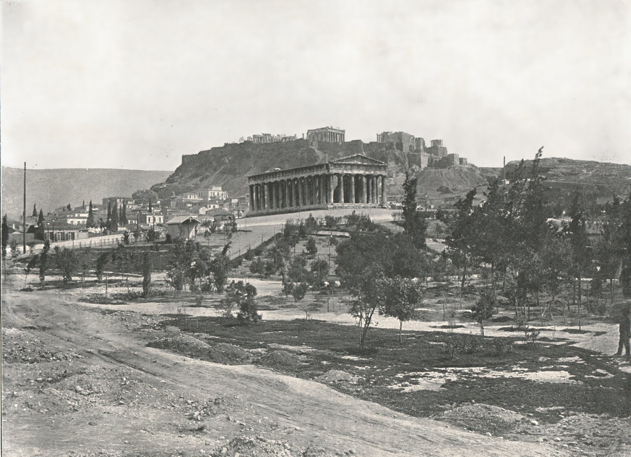 Az Agora és Akropolisz, Athén, Görögország, 1895. alkotó: Unbekannt