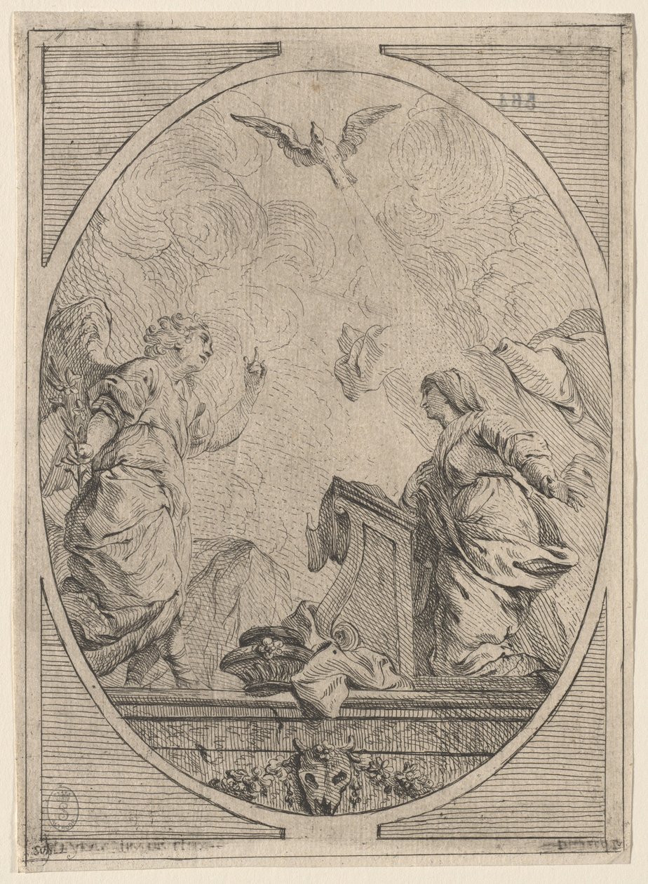 Az Angyali üdvözlet, c. 1730. alkotó: Unbekannt