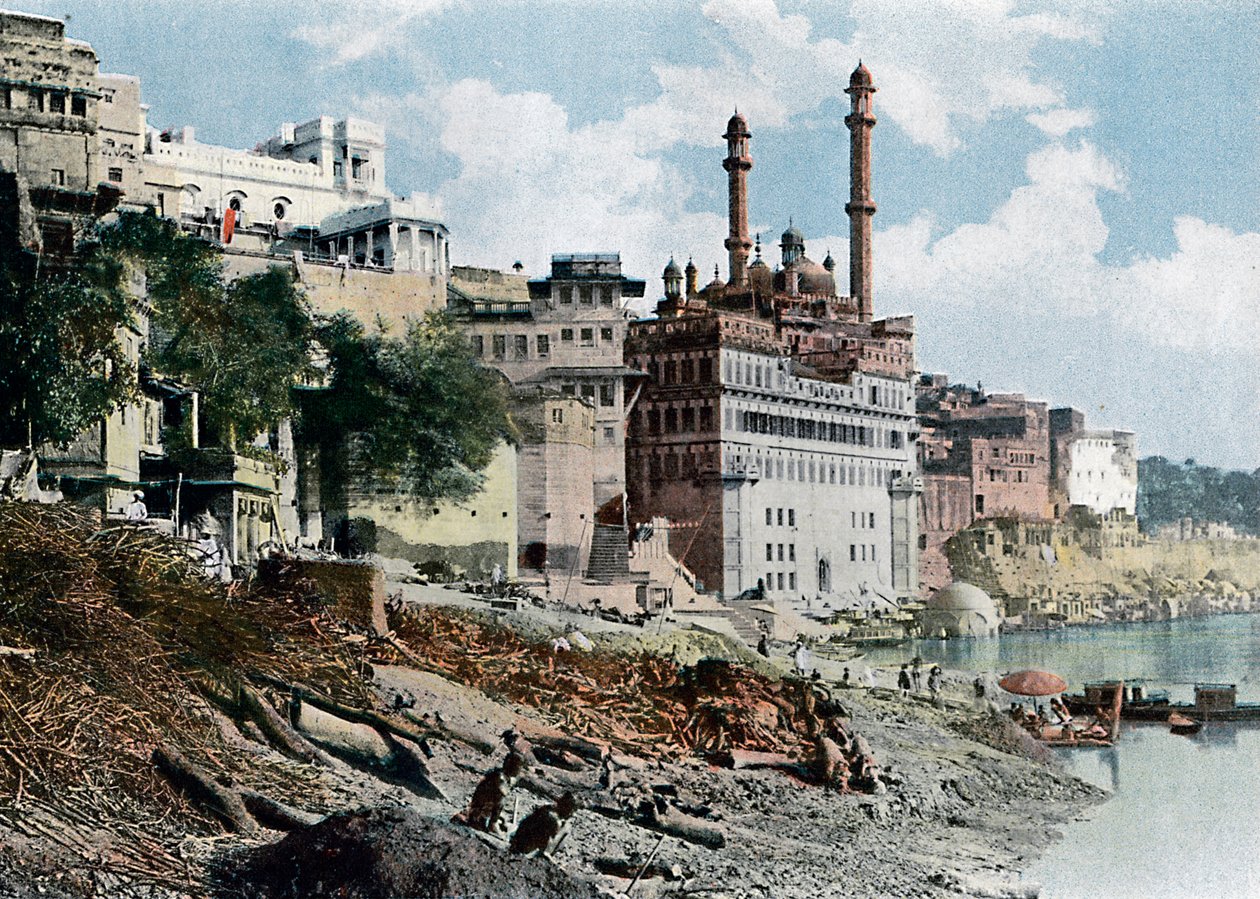 Az Aurangzeb mecset, Varanasi, India, 1890 alkotó: Unbekannt