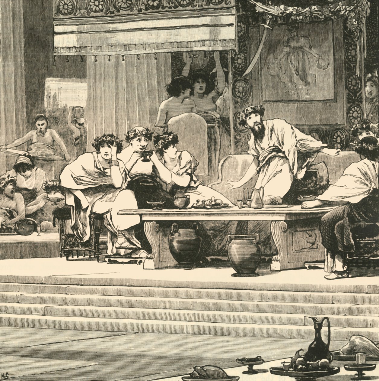 Damoklész lakoma, 1890. alkotó: Unbekannt