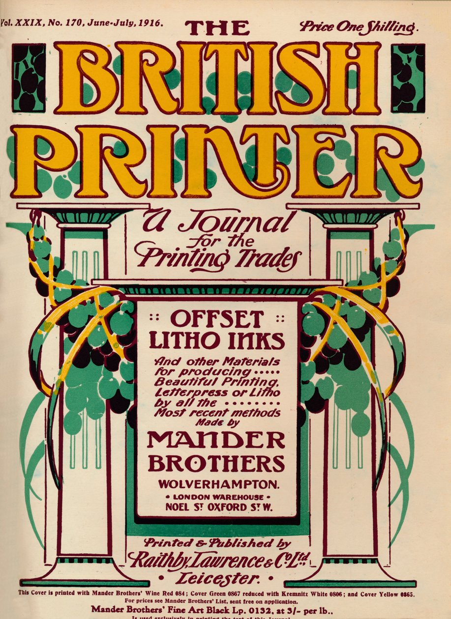 The British Printer – hirdetés, 1916 alkotó: Unbekannt