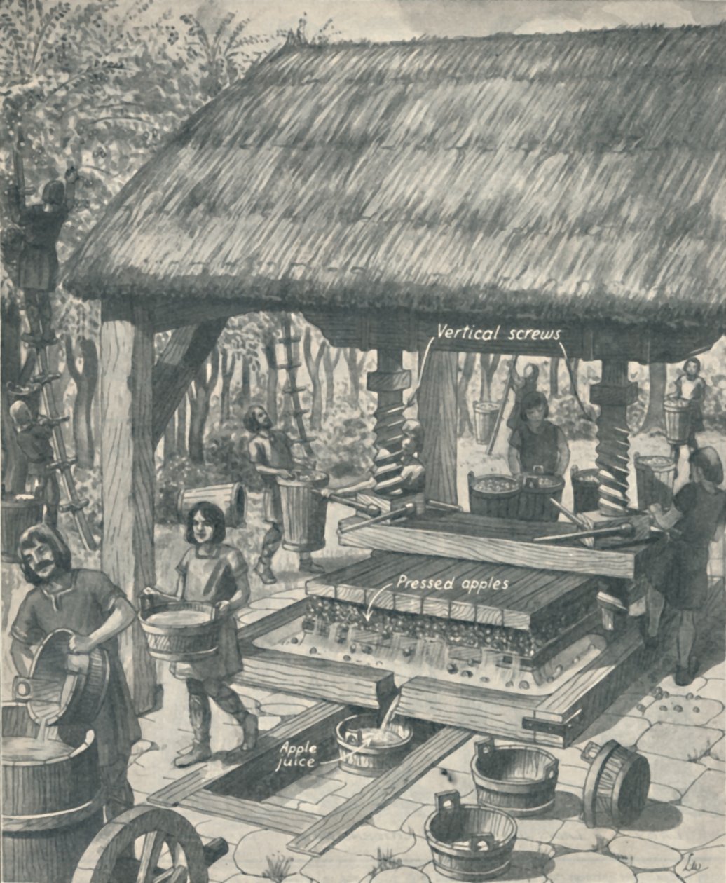 A Cider Press a középkorban, c1934 alkotó: Unbekannt