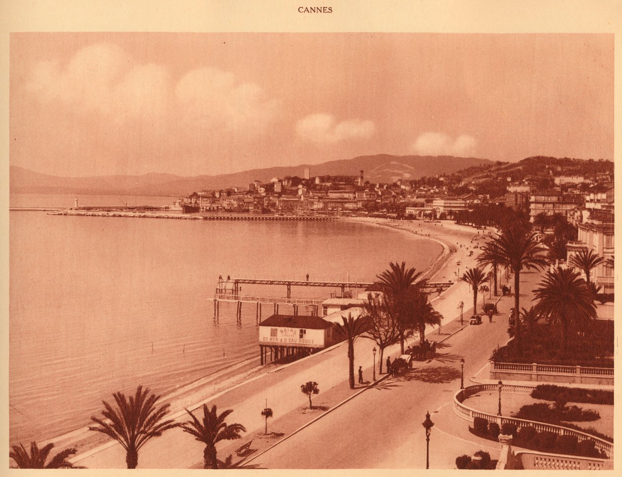 A Croisette és a Mont Chevalier, Cannes, 1930. alkotó: Unbekannt