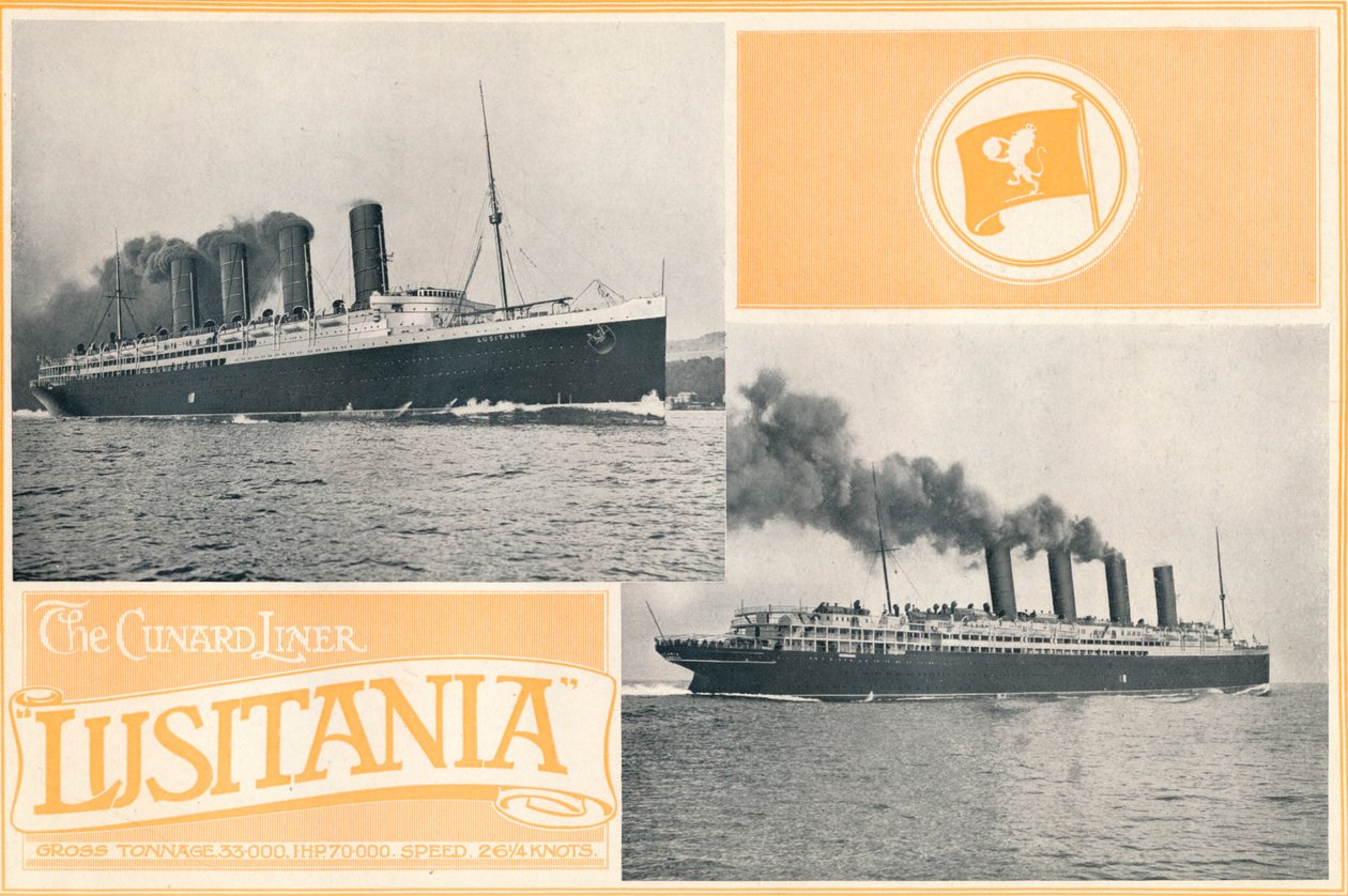A Cunard Liner Lusitania., 1910. alkotó: Unbekannt