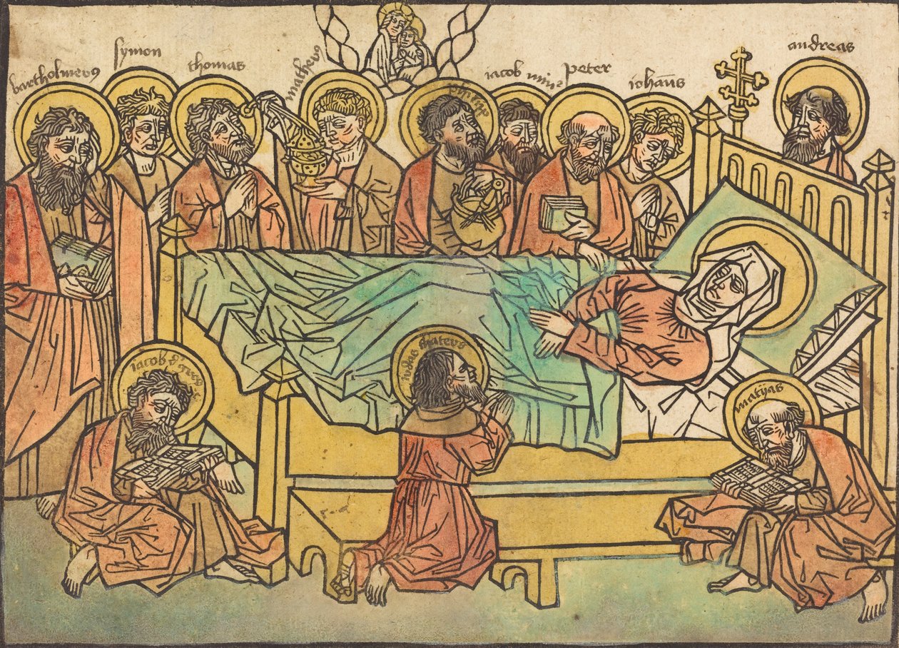 A Szűz halála, 14651470. alkotó: Unbekannt