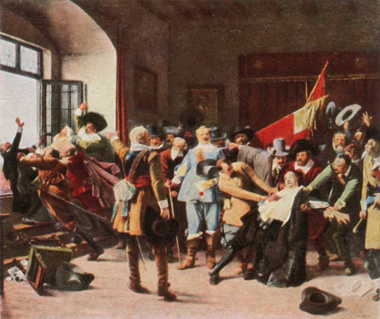 Prága megvédése, 1618. május 23., 1936. alkotó: Unbekannt