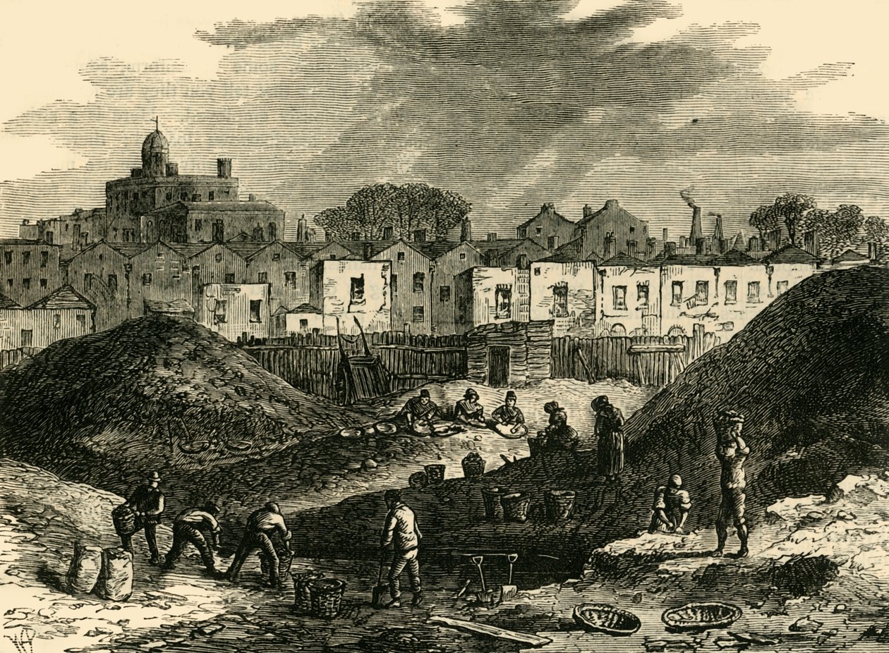 A porhalmok, Somers Town, 1836-ban, 1876 körül. alkotó: Unbekannt
