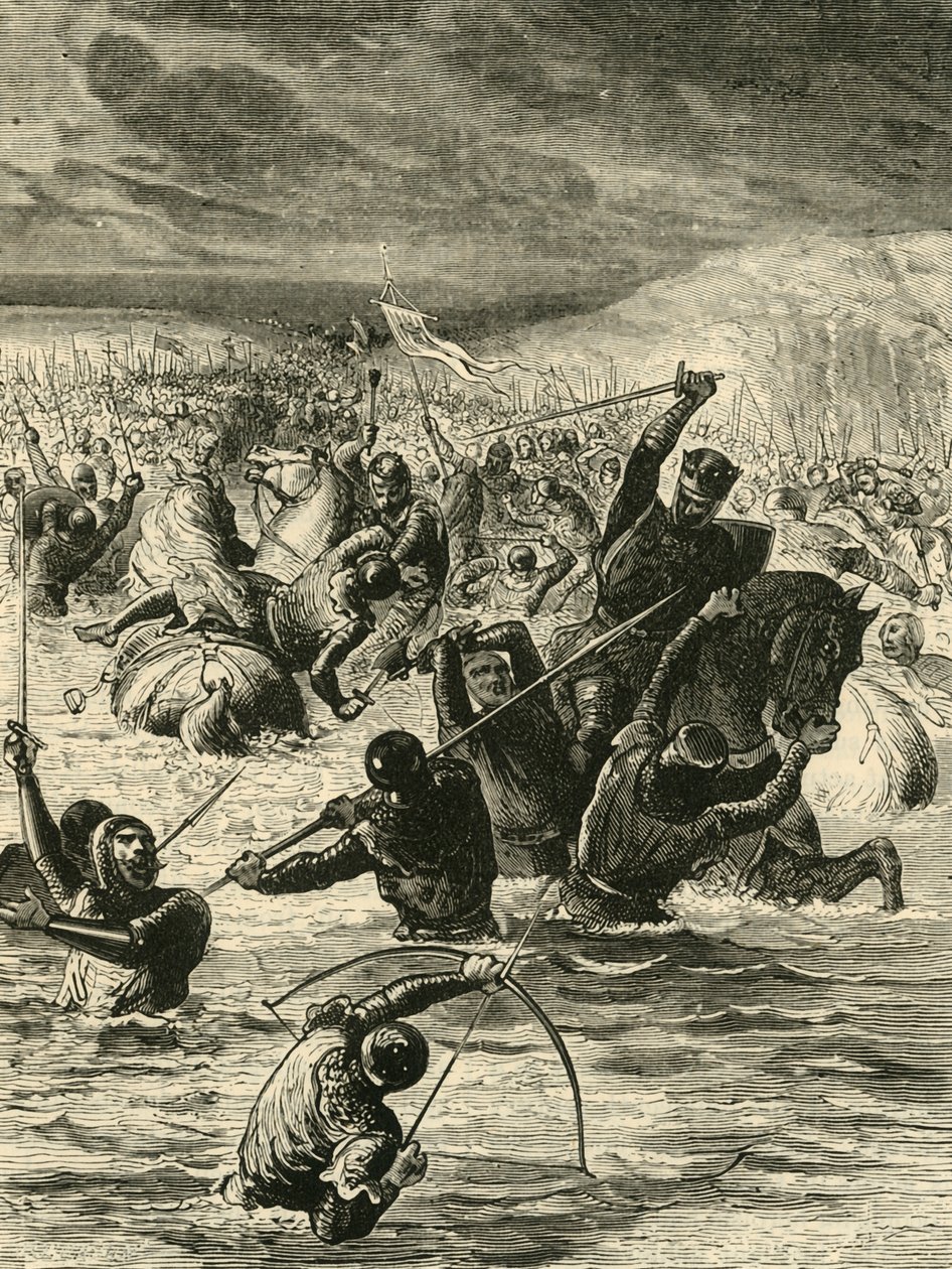 The English Passing The Somme, 1346, 1890. alkotó: Unbekannt