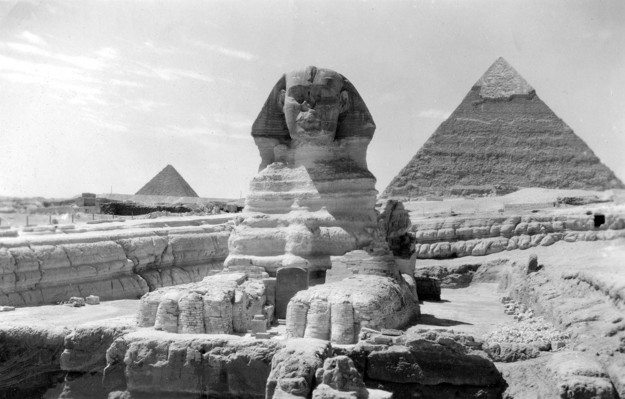 A gízai nagy szfinx, Egyiptom, 1949. május alkotó: Unbekannt