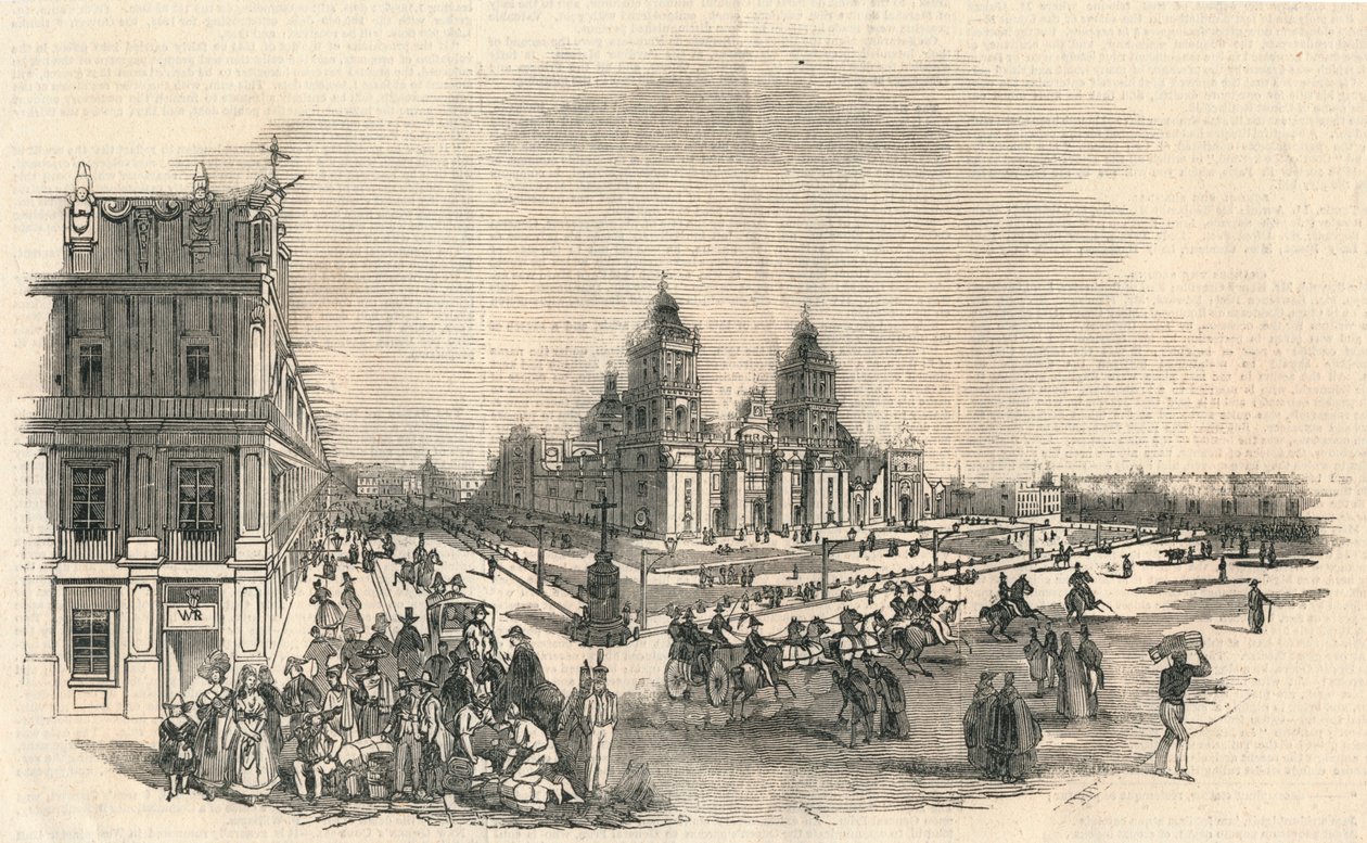 A Nagy tér, Mexikó, 1845. alkotó: Unbekannt